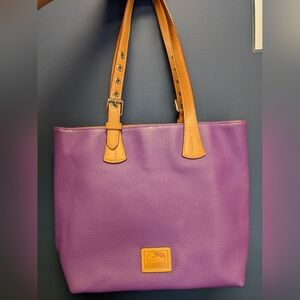 Elegant Purple and Tan Tote Bag